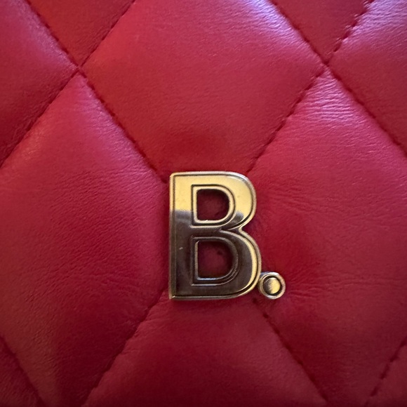 Balenciaga Touch B. Shoulder Bag Quilted Leather Medium Red - Picture 5 of 10